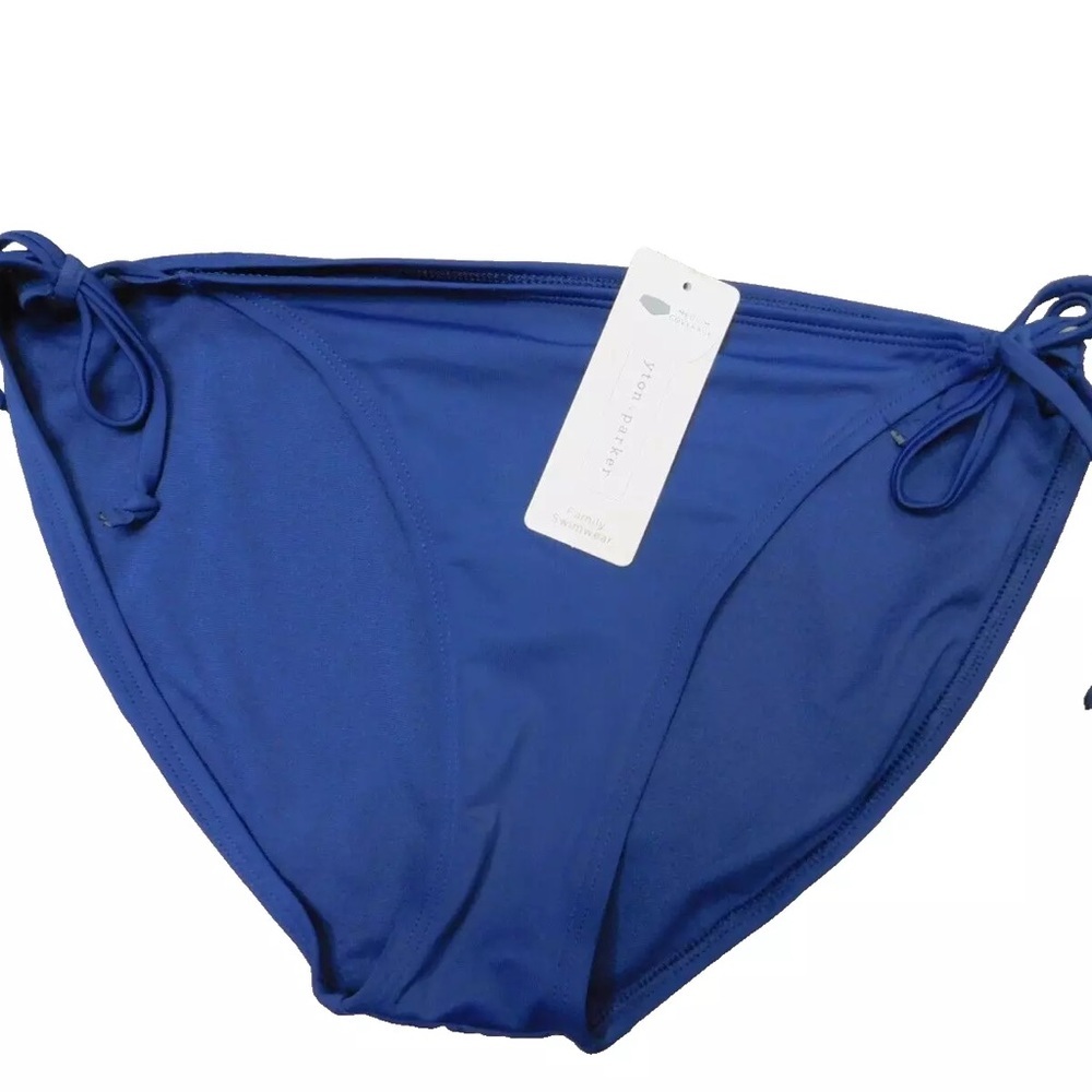 Peyton & Parker Size L Navy Medium Coverage Side Ties Bikini Swim Bottom